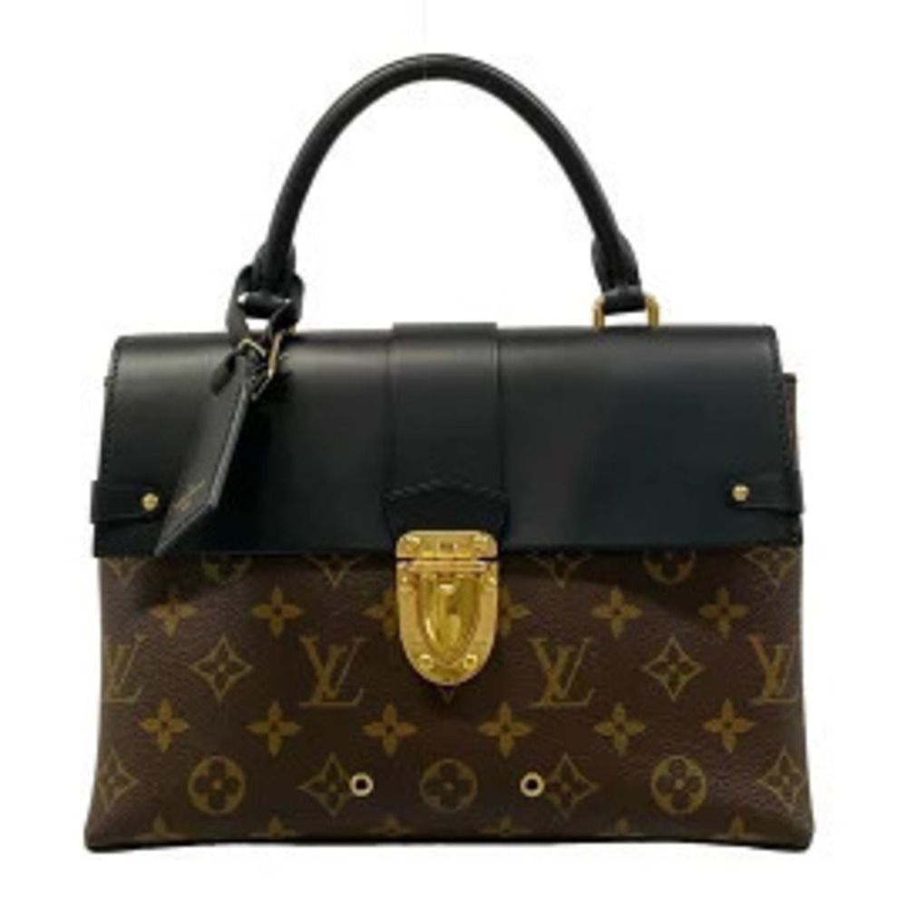 Louis Vuitton One Handle Flap Bag Handbag Monogram Brown Noir Black